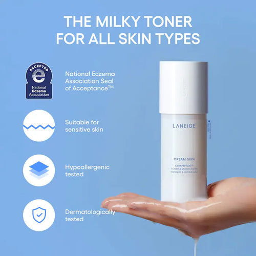 LANEIGE Cream Skin Milky Toner with Ceramides &amp; Peptides for Nourishing Hydration