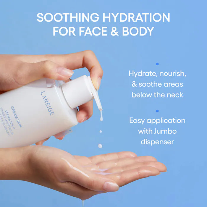 LANEIGE Cream Skin Milky Toner with Ceramides &amp; Peptides for Nourishing Hydration